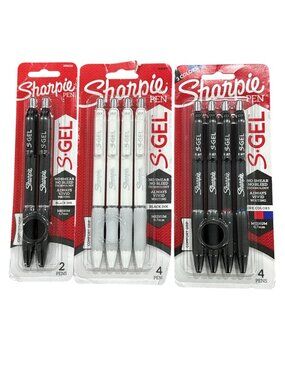 Set of 3 Sharpie S-Gel Pens Assorted Ink Colors 0.7mm Medium Point No Smear Comf